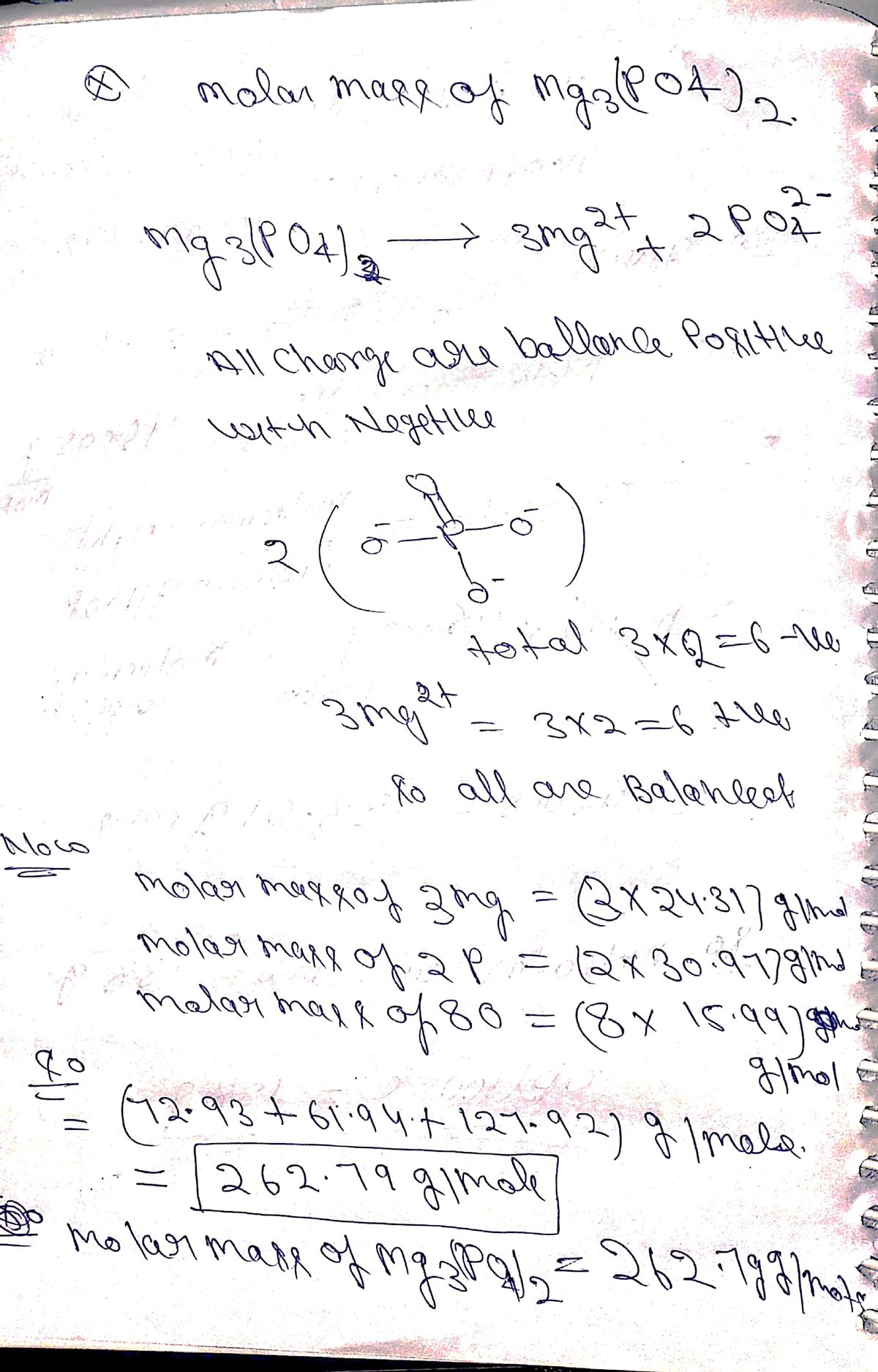 Answered What is the molar mass of Mg3 PO4 2 O bartleby